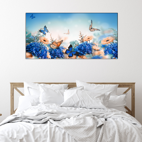 Flowers & Butterflies Canvas Print Wall Painting