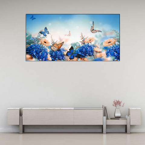 Flowers & Butterflies Canvas Print Wall Painting