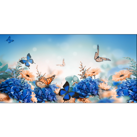 Flowers & Butterflies Canvas Print Wall Painting