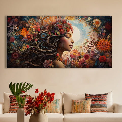 Boho Chic Large Size framed Wall Art Painting For Home and Office Wall Decoration