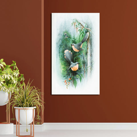 Abstract Sparrows Print Canvas Wall Painting