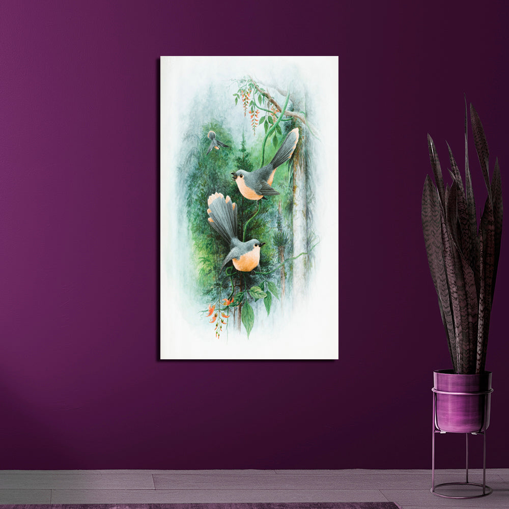 Abstract Sparrows Print Canvas Wall Painting