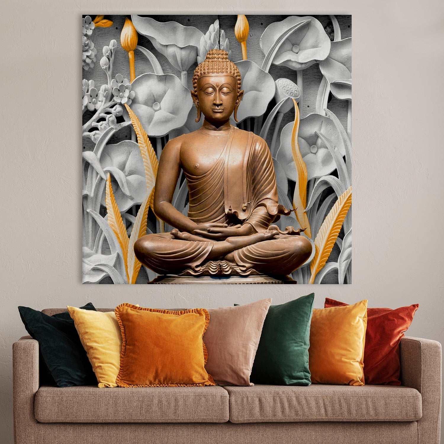 Buddha Vastu Wall Art Canvas Painting For Living Room and Office Wall Decoration