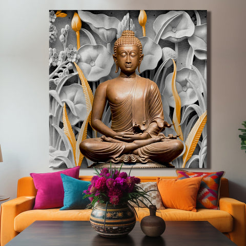 Buddha Vastu Wall Art Canvas Painting For Living Room and Office Wall Decoration