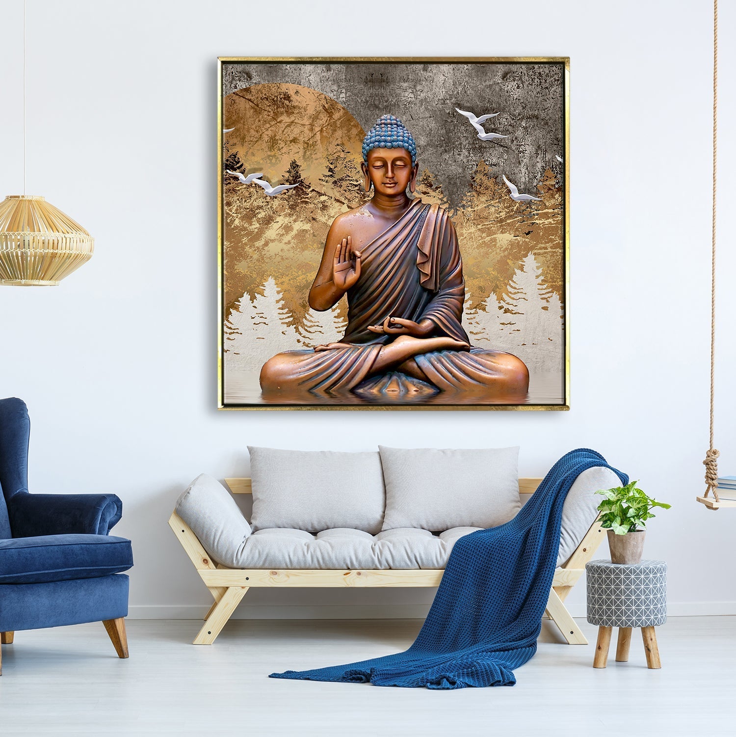 Buddha Wall Art Canvas Painting For Home and Office Wall Decoration