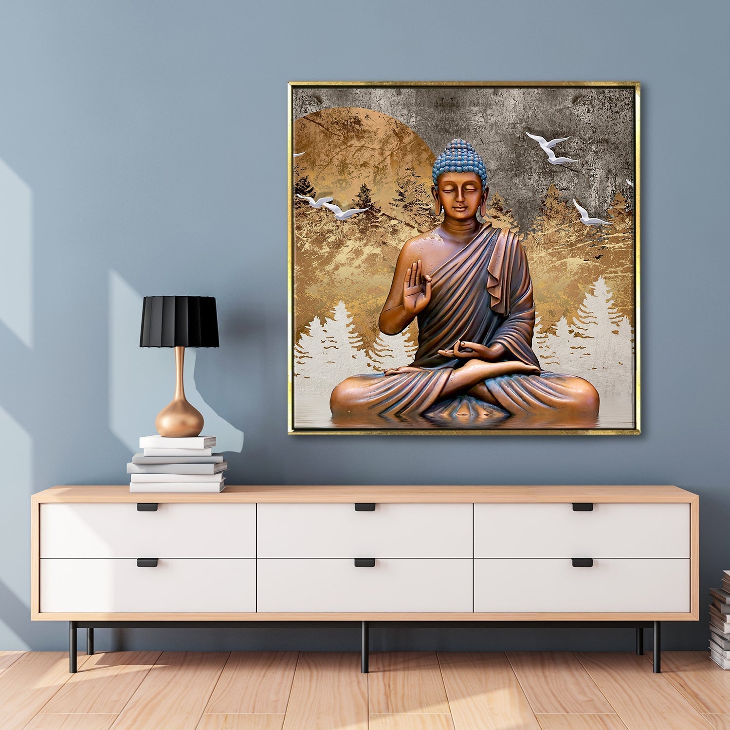 Buddha Wall Art Canvas Painting For Home and Office Wall Decoration