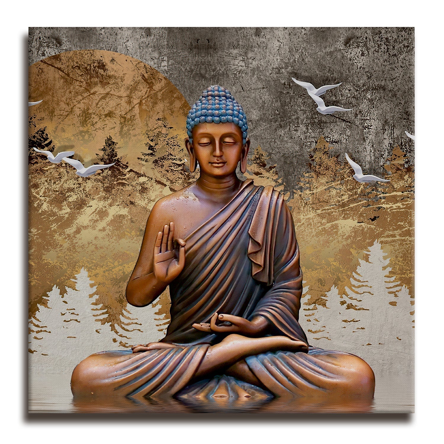 Buddha Wall Art Canvas Painting For Home and Office Wall Decoration