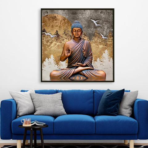 Buddha Wall Art Canvas Painting For Home and Office Wall Decoration