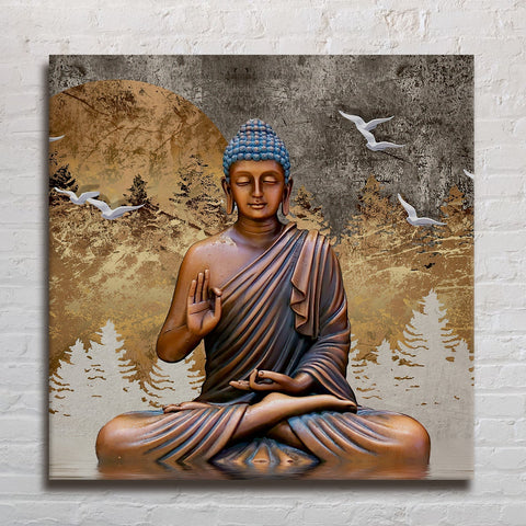 Buddha Wall Art Canvas Painting For Home and Office Wall Decoration