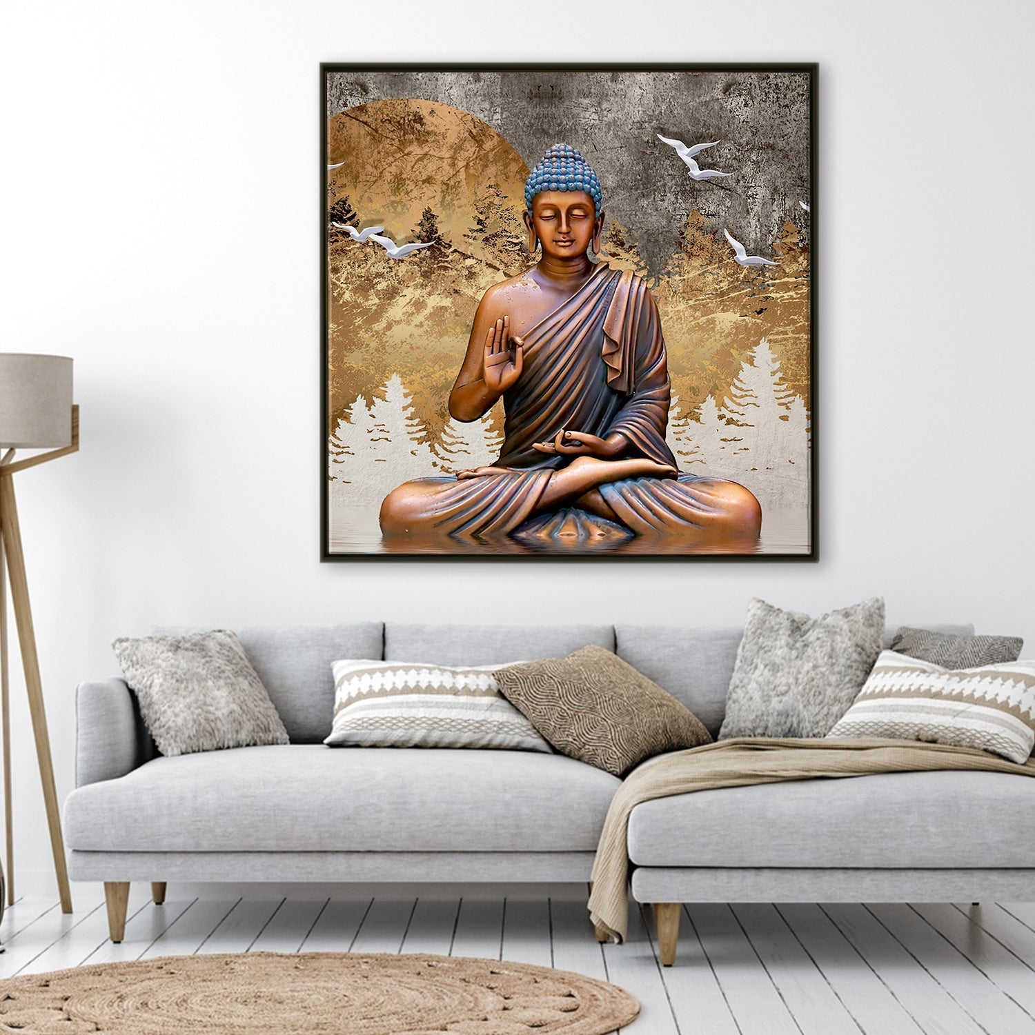 Buddha Wall Art Canvas Painting For Home and Office Wall Decoration