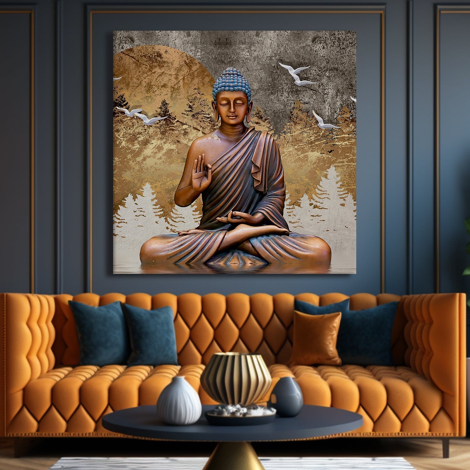 Buddha Wall Art Canvas Painting For Home and Office Wall Decoration