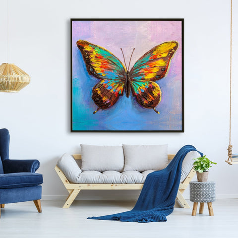 Butterfly Vastu Canvas Painting Framed For Living Room Wall Decoration