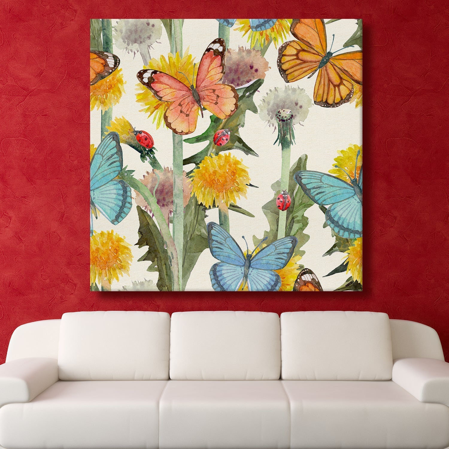 Butterfly Wall Art Vastu Canvas Painting Framed For Living Room Wall Decoration