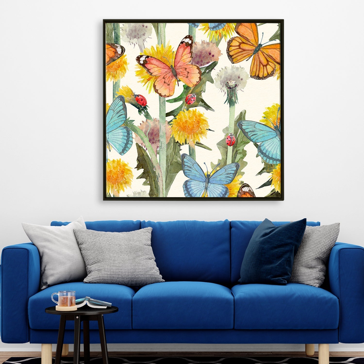 Butterfly Wall Art Vastu Canvas Painting Framed For Living Room Wall Decoration