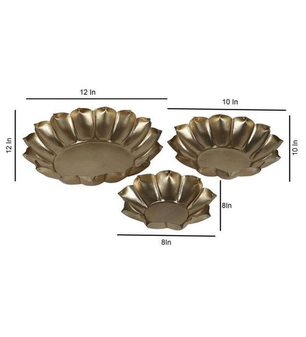 Iron Lotus Urli Set of 3