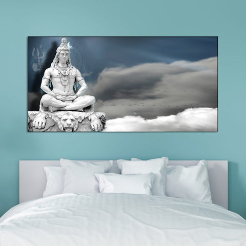 Shiva Meditating Rishikesh Canvas Wall Painting