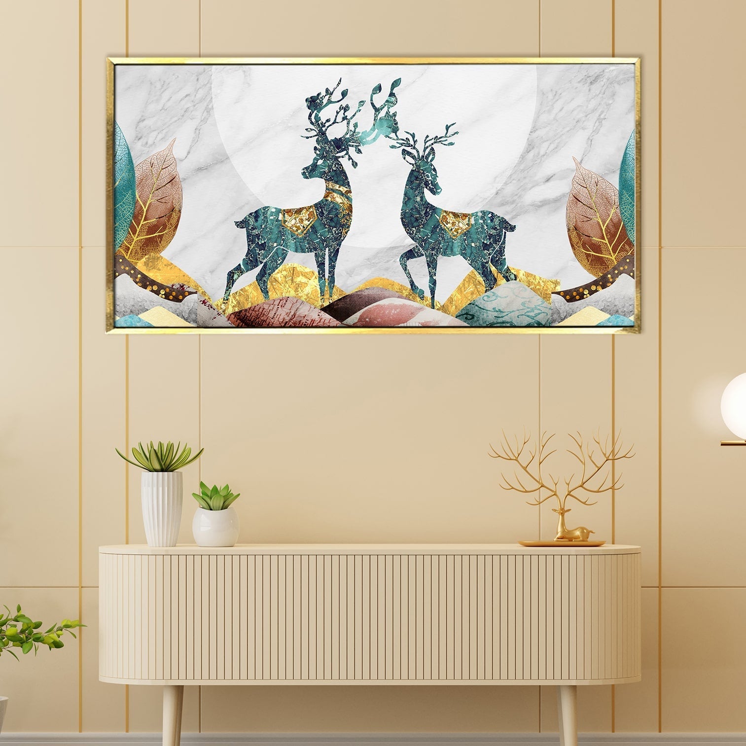 Deer Vastu & Feng Shui Canvas Paintings For Home Living Room decor