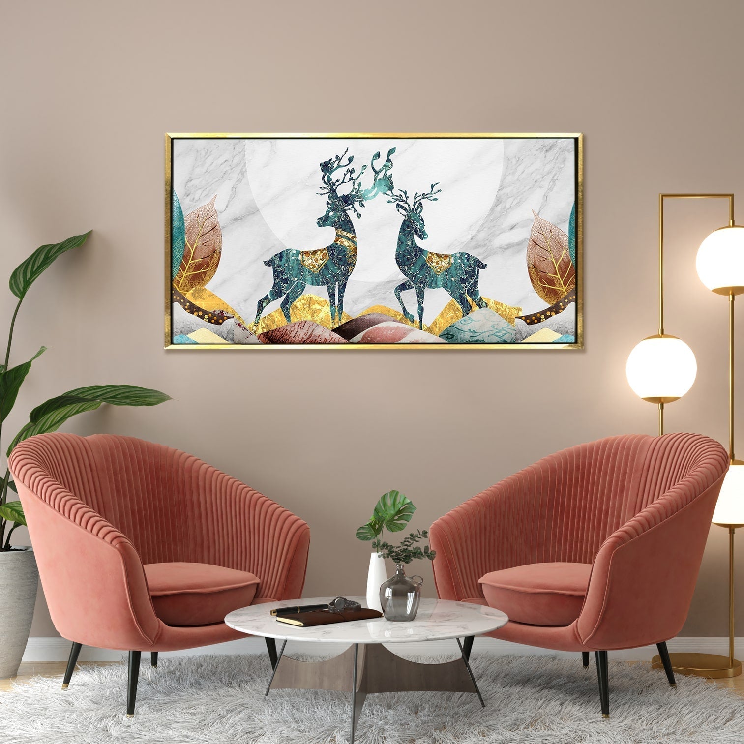 Deer Vastu & Feng Shui Canvas Paintings For Home Living Room decor