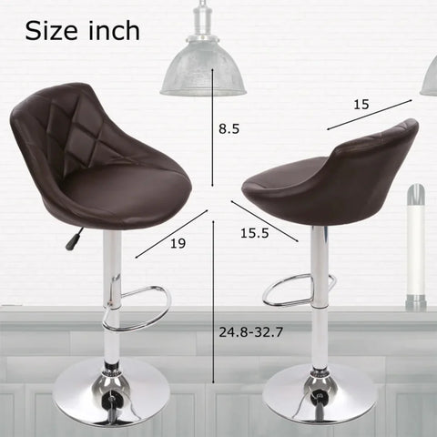 Easy Back Rest Coral Brown Comfy Leatherette Bar Stool / Long Chair