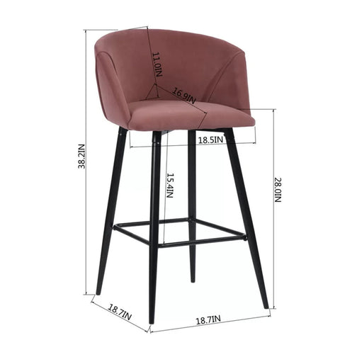 Luxurious Comfy Velvet Counter Bar Chair / Long Chair