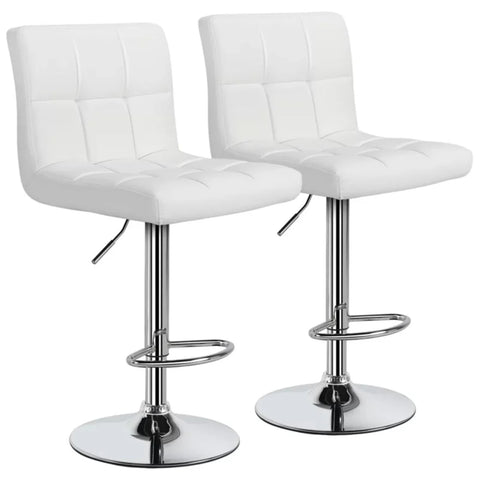 Luxurious Leatherette White Bar Stool