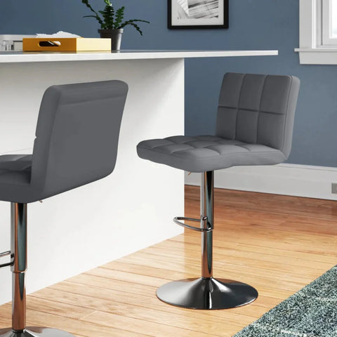 Luxurious Leatherette Grey Bar Stool / Long Chair