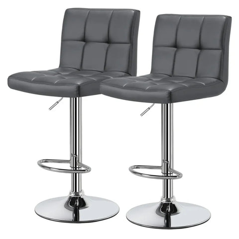 Luxurious Leatherette Grey Bar Stool / Long Chair