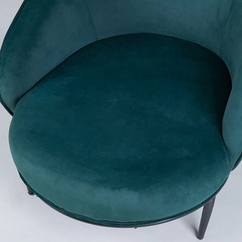 Low-floor Premium Emerald Green Velvet Lounge Chair