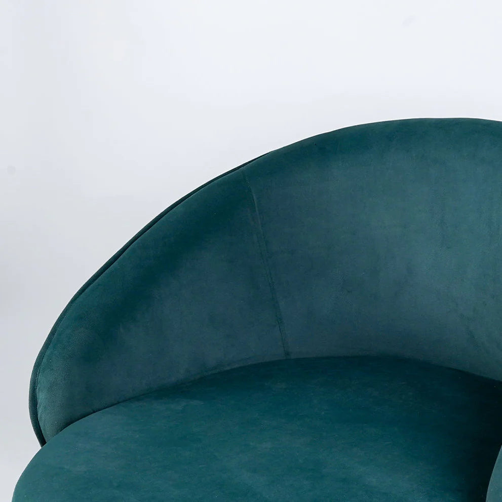 Low-floor Premium Emerald Green Velvet Lounge Chair