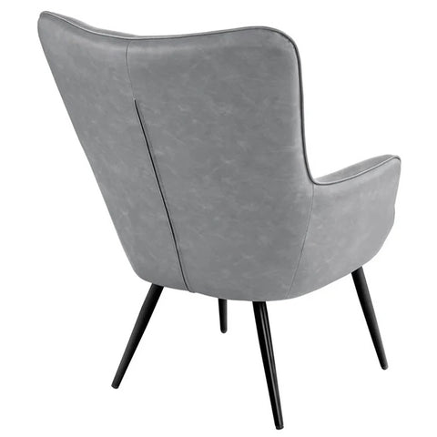 Grey Leatherette Luxurious Accent Chair