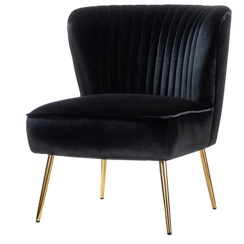 Classic Curved Back Velvet Lounge Chair