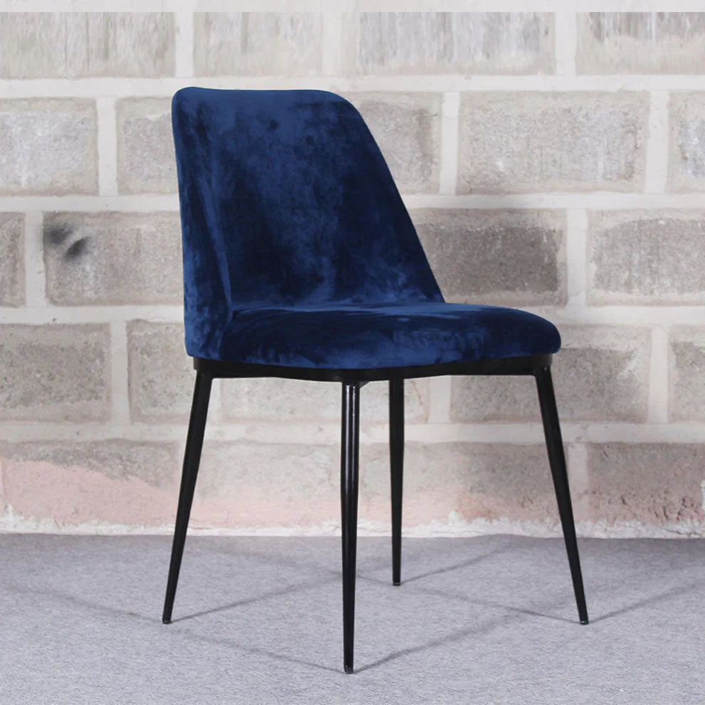 Royal Blue Velvet & Iron Dining Chair