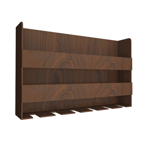 Sturdy Backlit Wooden Bar Wall Shelf / Mini Bar Cabinet (Walnut Finish)