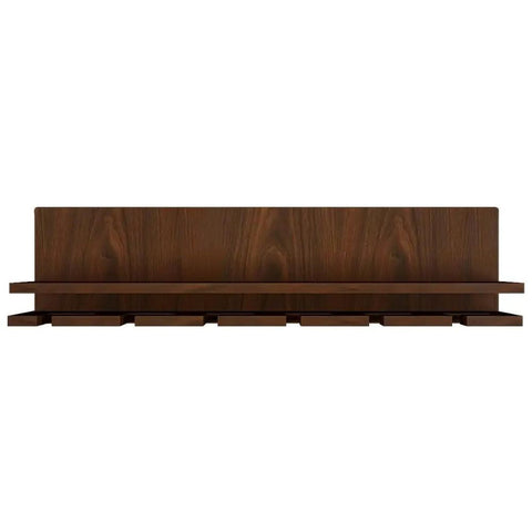 Aesthetic Backlit Wooden Bar Wall Shelf / Mini Bar Cabinet (Walnut Finish)