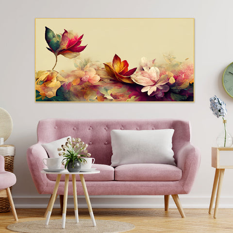 Digital Art Print 3d Vibrant Flower Floating Frame Canvas Wall Painting