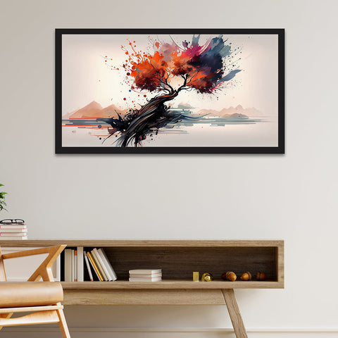 Abstract Symphony Vibrant Multi Color Modern Art Floating Framed Wall Painting