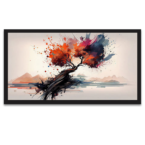 Abstract Symphony Vibrant Multi Color Modern Art Floating Framed Wall Painting