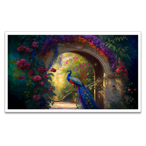 A Vibrant Display of Nature's Beauty Elegance Peacock Canvas Floating Framed Vastu Painting