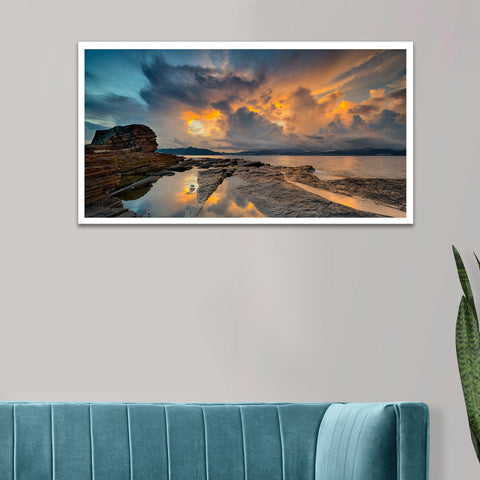 Beautiful Nature Sunset Floating Frame Canvas Wall Painting