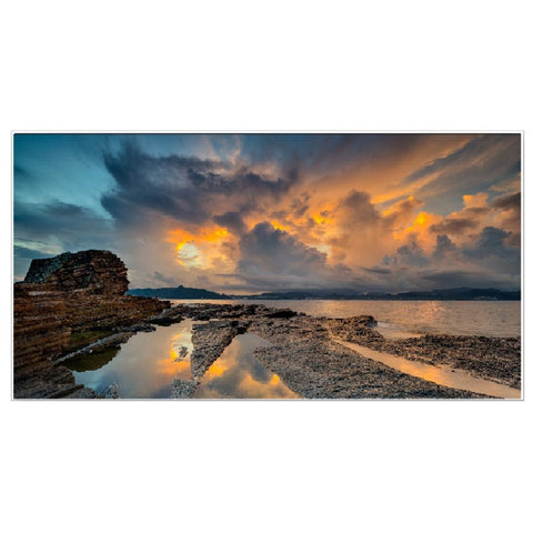 Beautiful Nature Sunset Floating Frame Canvas Wall Painting