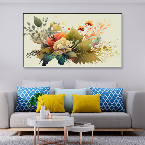 Abstract Spring Season Floating Frame Canvas Wall Paintings