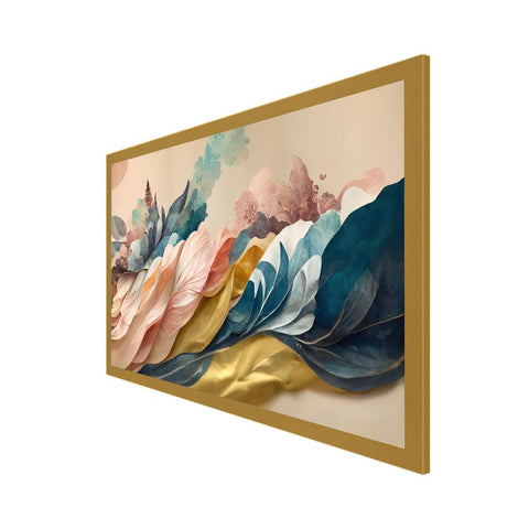 Abstract Floral Art Floating Frame Canvas Wall Painting