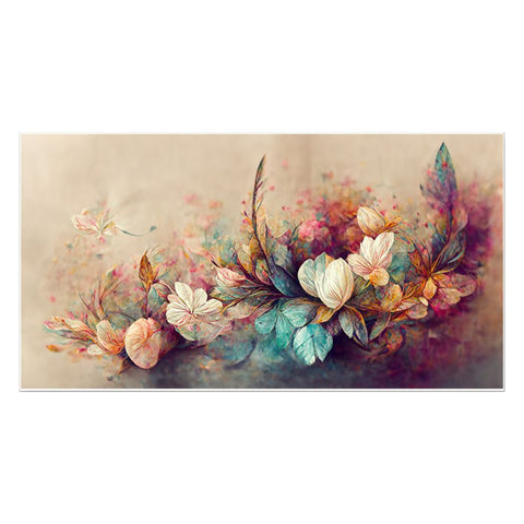 Vibrant Flowers Pattern Floating Frame Canvas Wall Painting