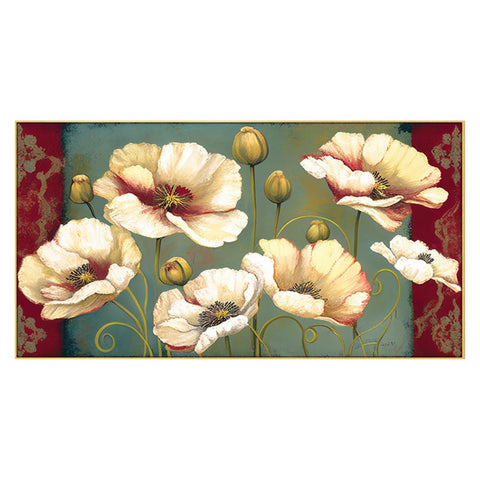 Abstract Golden Flowers Floating Frame Canvas Painting for Wall Decoration Art Print