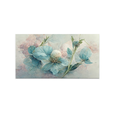 Beautiful Blue Flower Arrangement with Bracelet Leaves Canvas Wall Painting