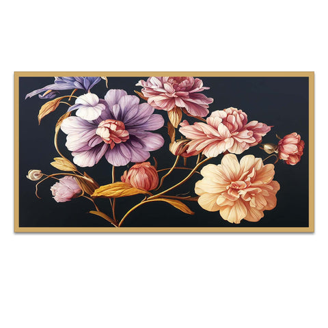 Canvas Floral Painting for Wall Decoration Beautiful Flower Floating Frame Canvas Wall Painting