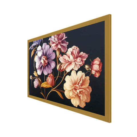 Canvas Floral Painting for Wall Decoration Beautiful Flower Floating Frame Canvas Wall Painting