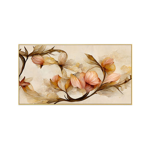 Panoramic 3D Flower Floating Framed Canvas Wall Painting