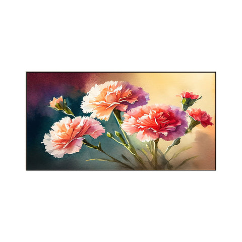 Luxurious Art Print of Pink Flower Canvas Floral Floating Frame Wall Painting