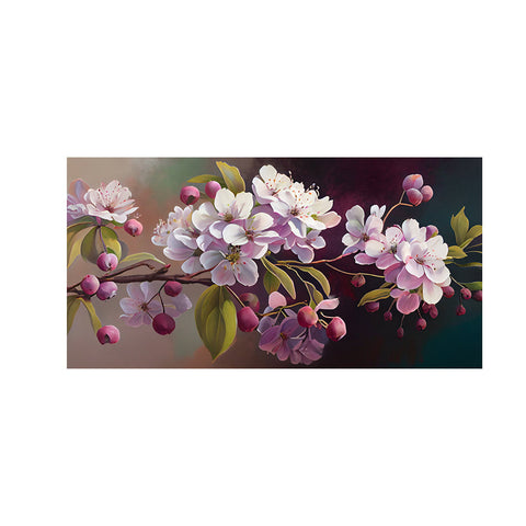 Fresh Spring Blossom Pink Flowers Branch Floating Framed Canvas Wall Painting